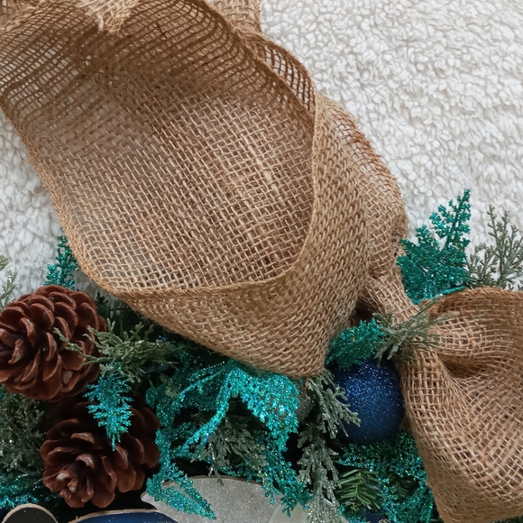 Gnome Christmas Wreath 18" Farmhouse Handmade - Picture 5 of 9